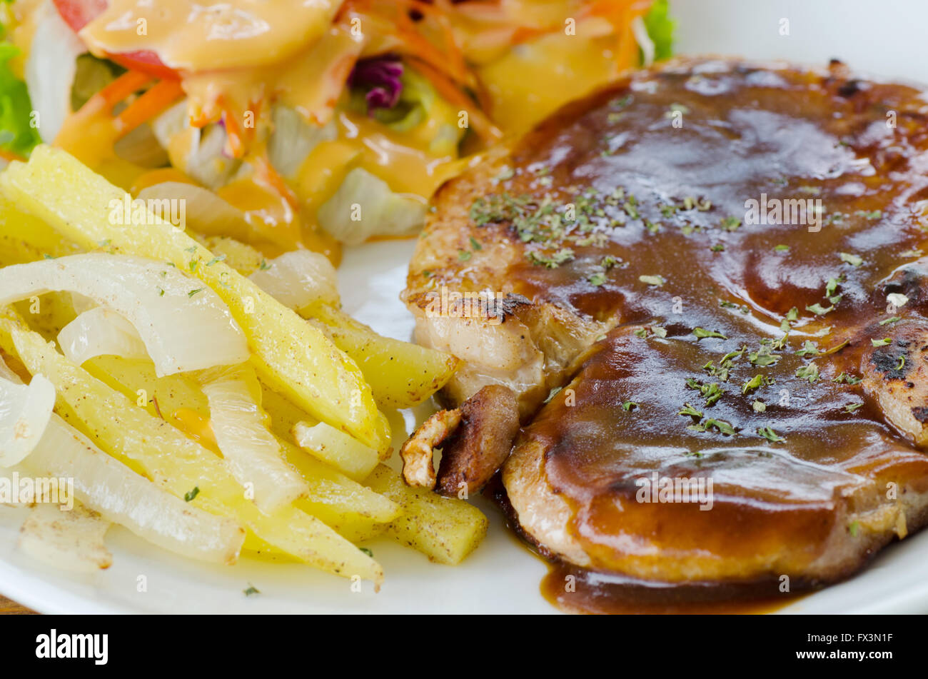 pork chop steak Stock Photo