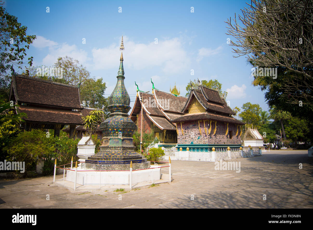 Wat Xieng thong in Luang Pra bang, Laos Stock Photo