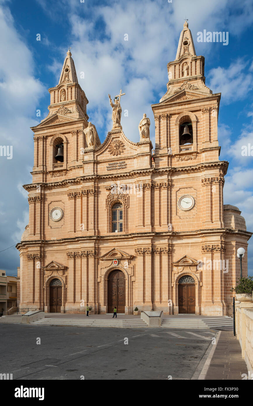 Parish church of Mellieha, Malta. Stock Photo