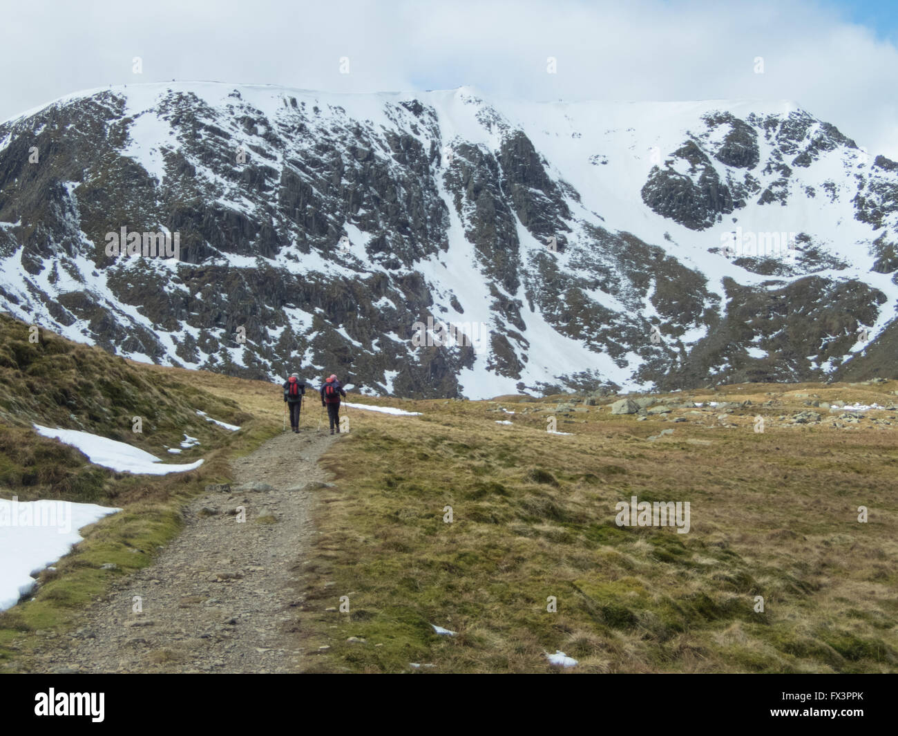 Walkers heading towards Helvellyn, the 3rd highest mountain in England