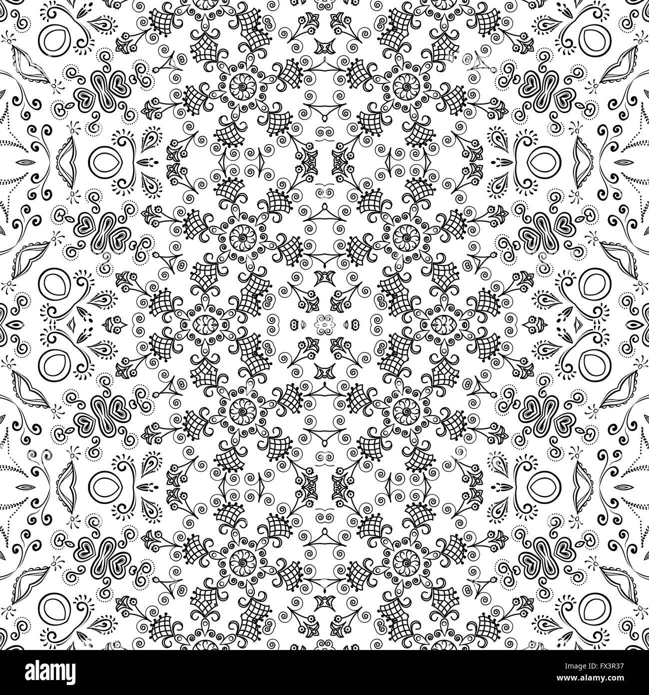 Seamless outline floral pattern Stock Vector Image & Art - Alamy