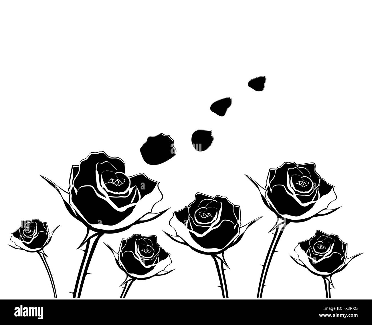 silhouettes of flowers roses Stock Vector Image & Art - Alamy