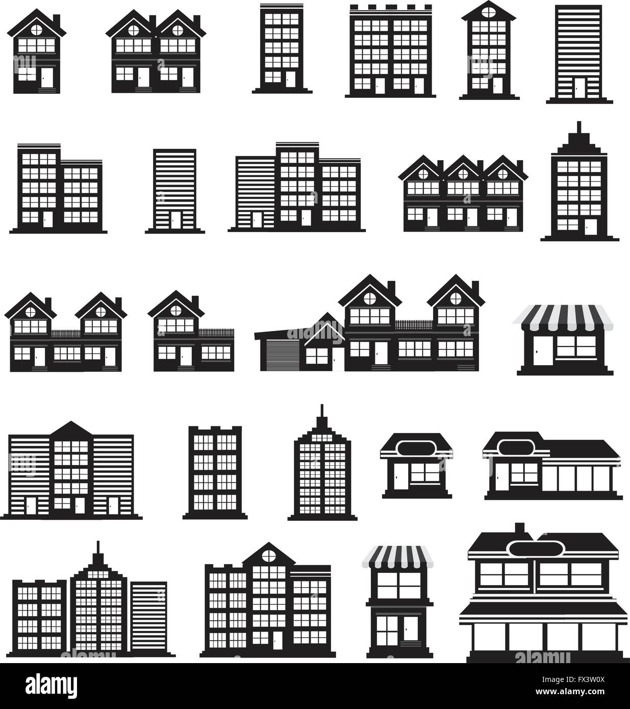 Real Estate Icons set Stock Vector Image & Art - Alamy
