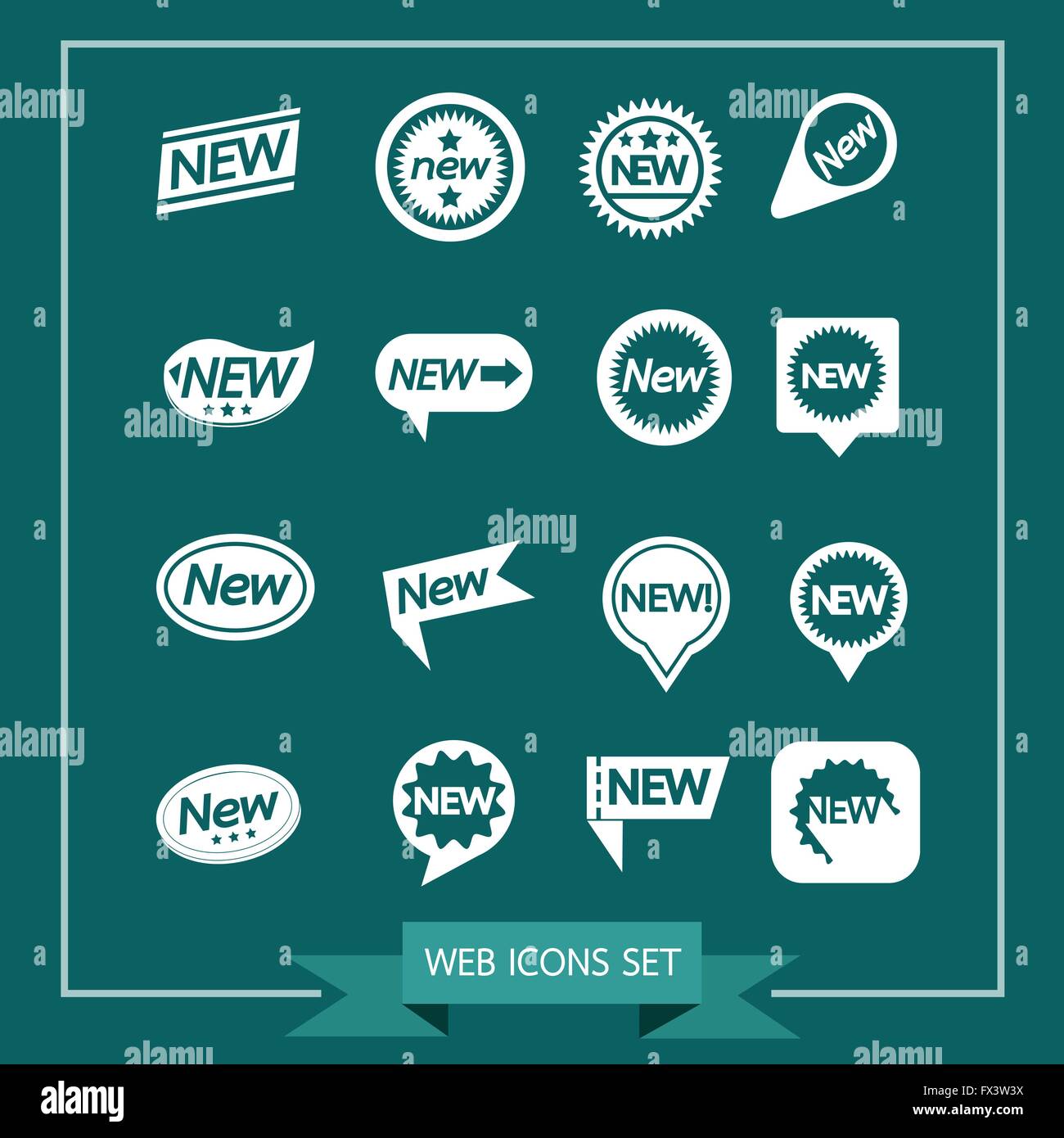 Set of labels New Icon for website and communication Stock Vector Image ...