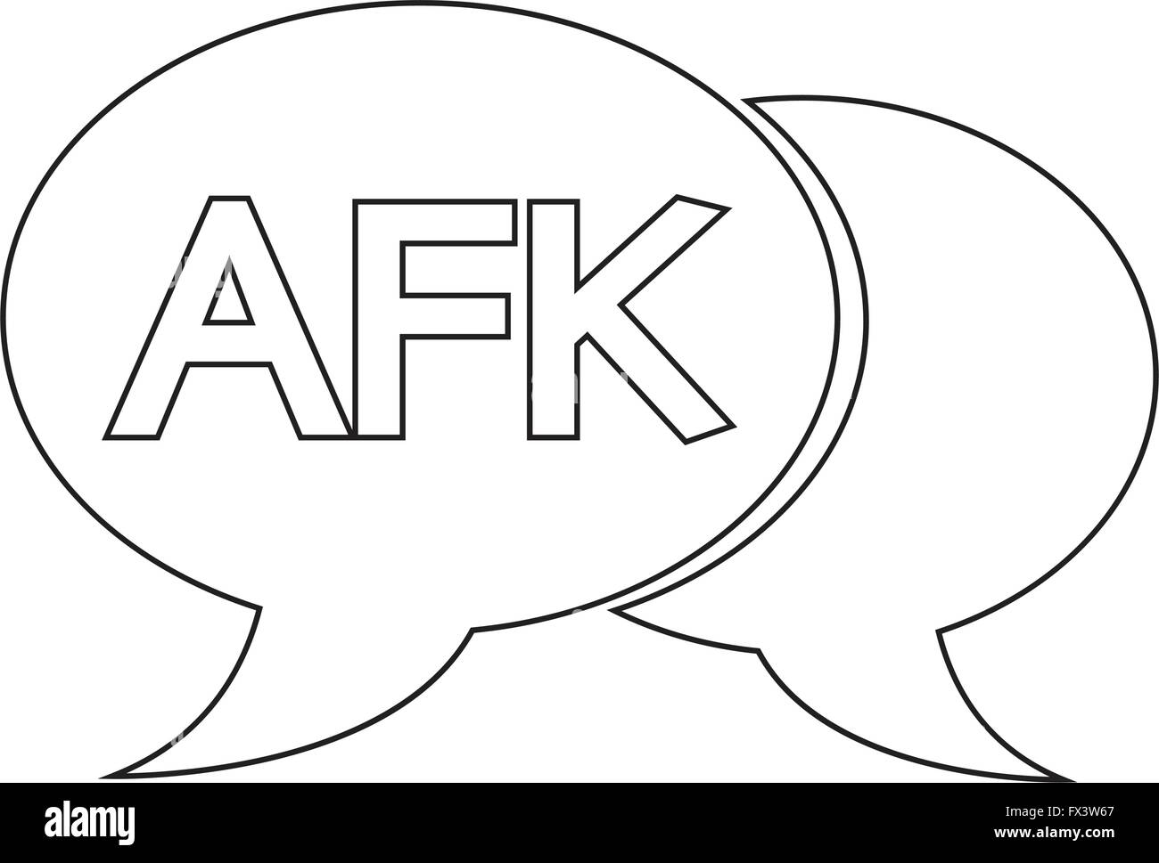 AFK internet acronym chat bubble illustration Stock Vector