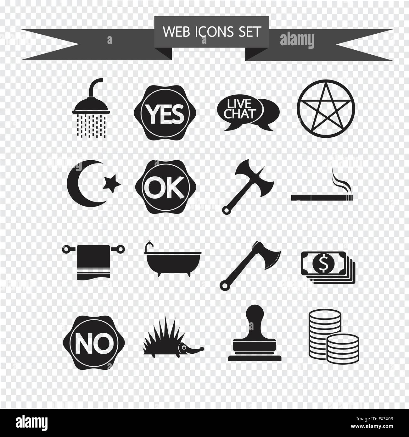web icons Set illustration Stock Vector Image & Art - Alamy