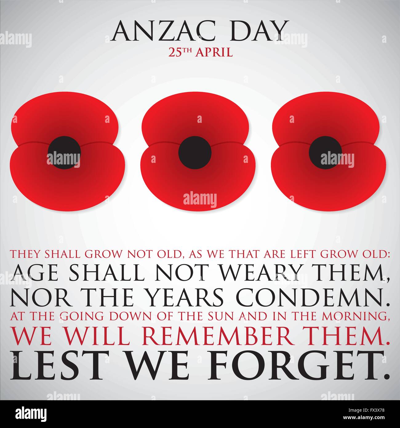 ANZAC (Australia New Zealand Army Corps) Day card in vector format ...