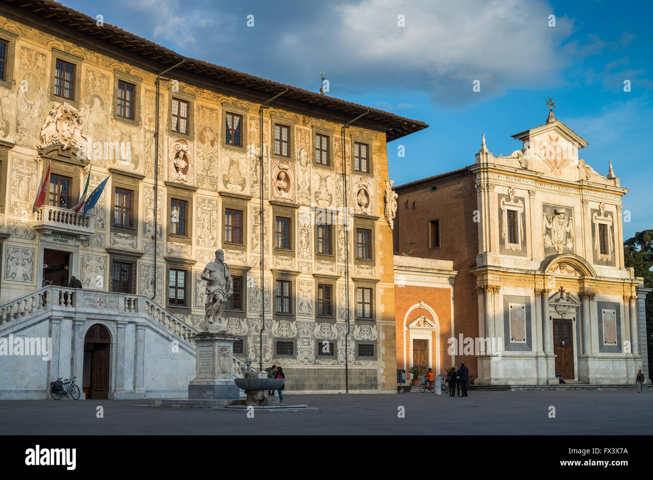Church of Santo Stefano dei Cavalieri, Scuola Normale Superiore, the Piazza dei Cavalieri square, Pisa, Tuscany, Italy, Europe Stock Photo