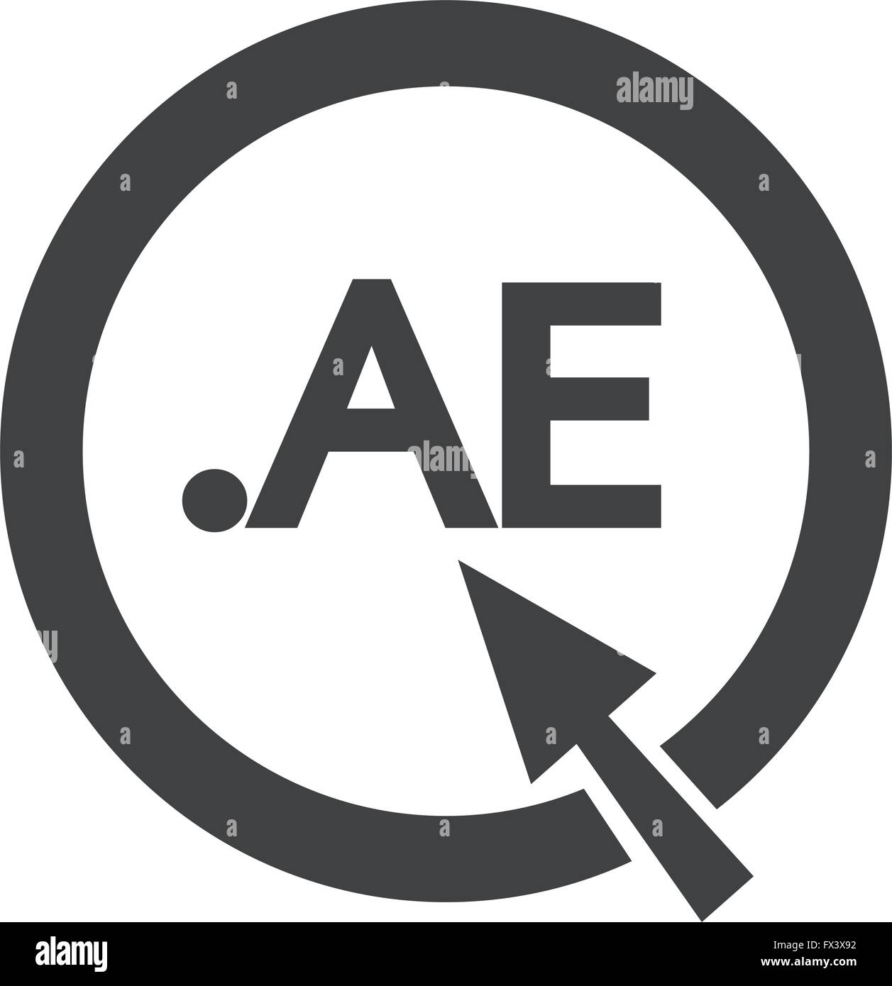 United Arab Emirates Domain dot AE sign icon Illustration Stock Vector ...