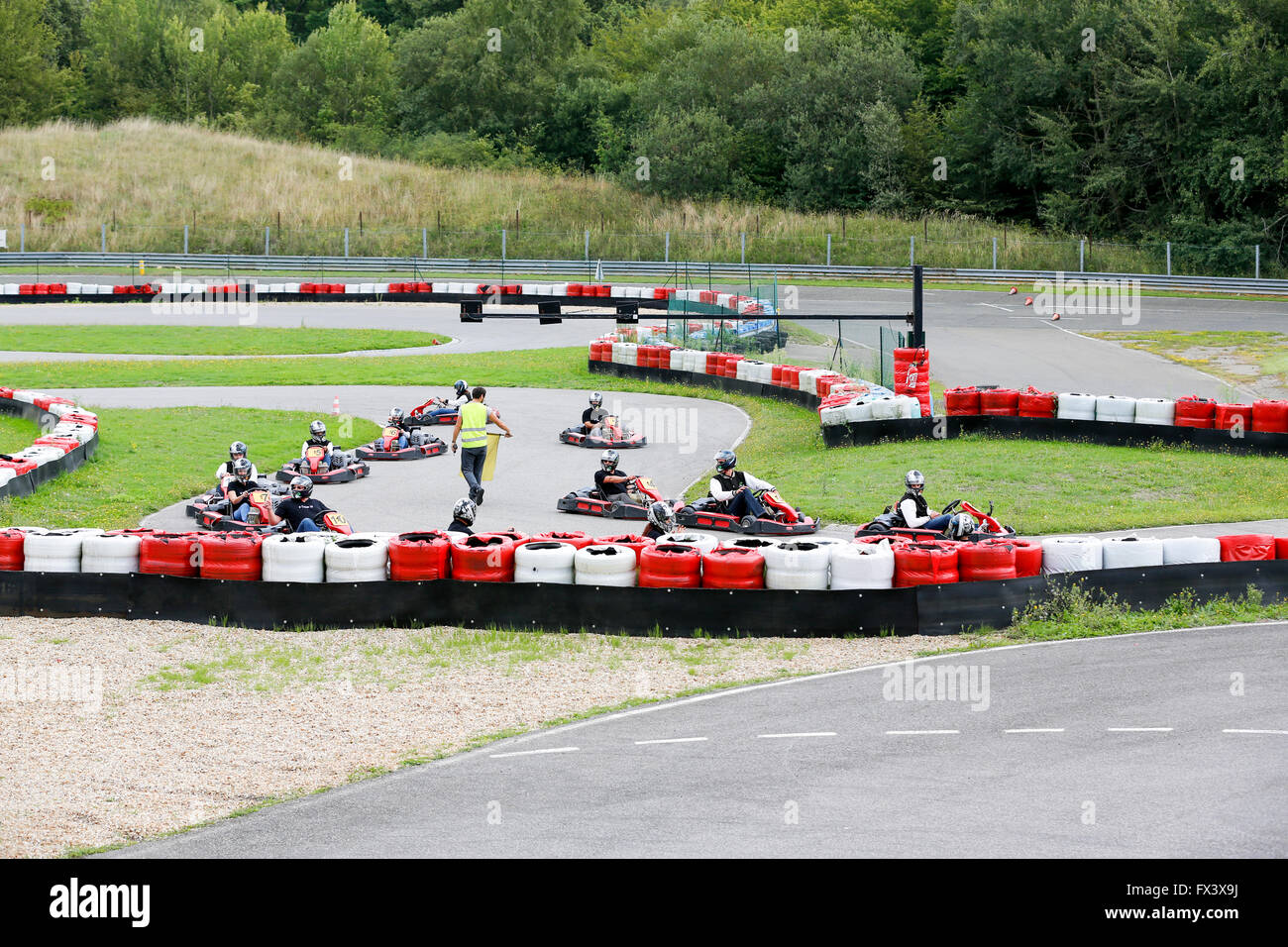 Outside go cart race Stock Photo - Alamy