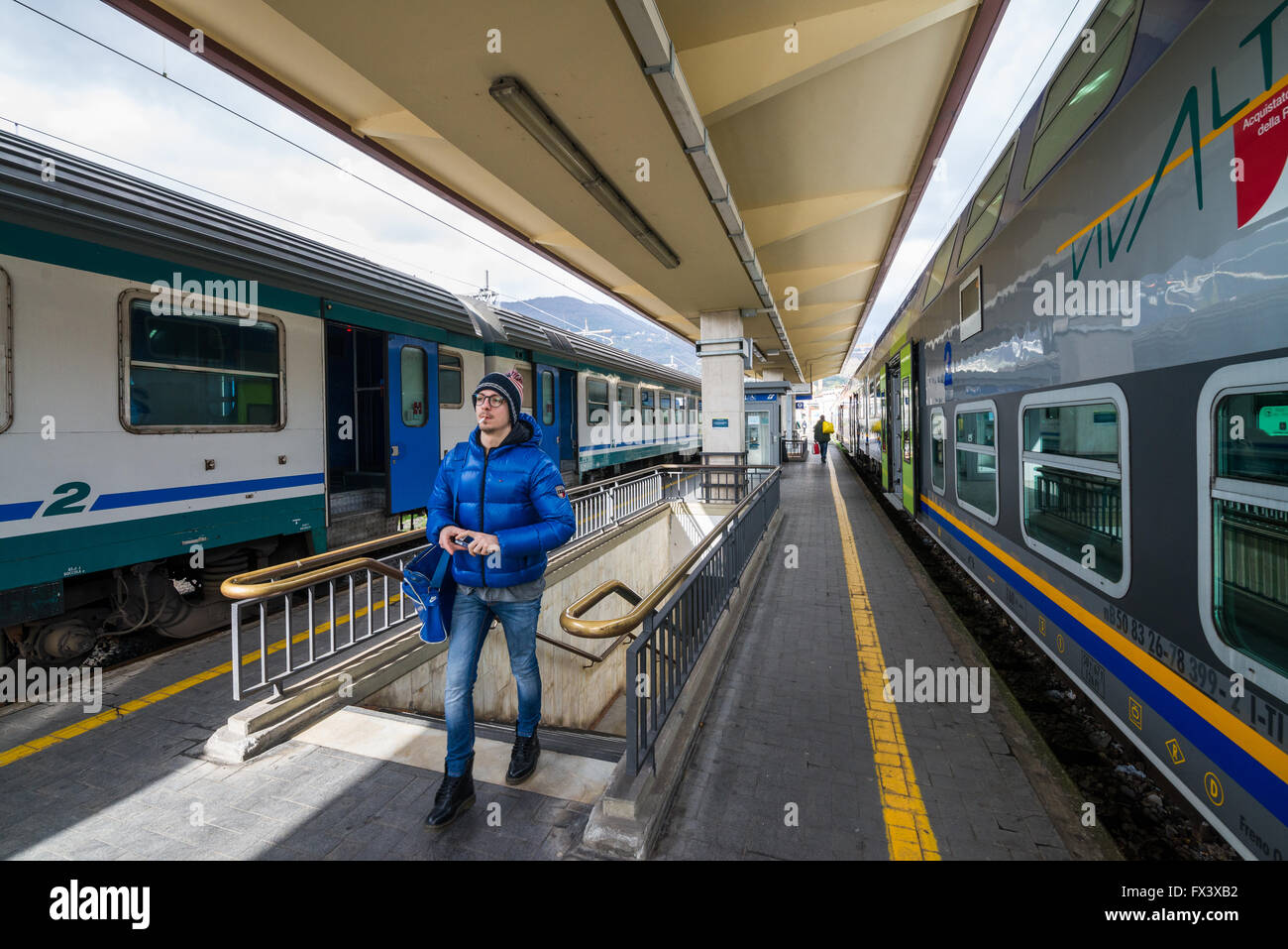 Train station in the La Spezia, Cinque Terre, Italy, EU, Europe Stock Photo Alamy