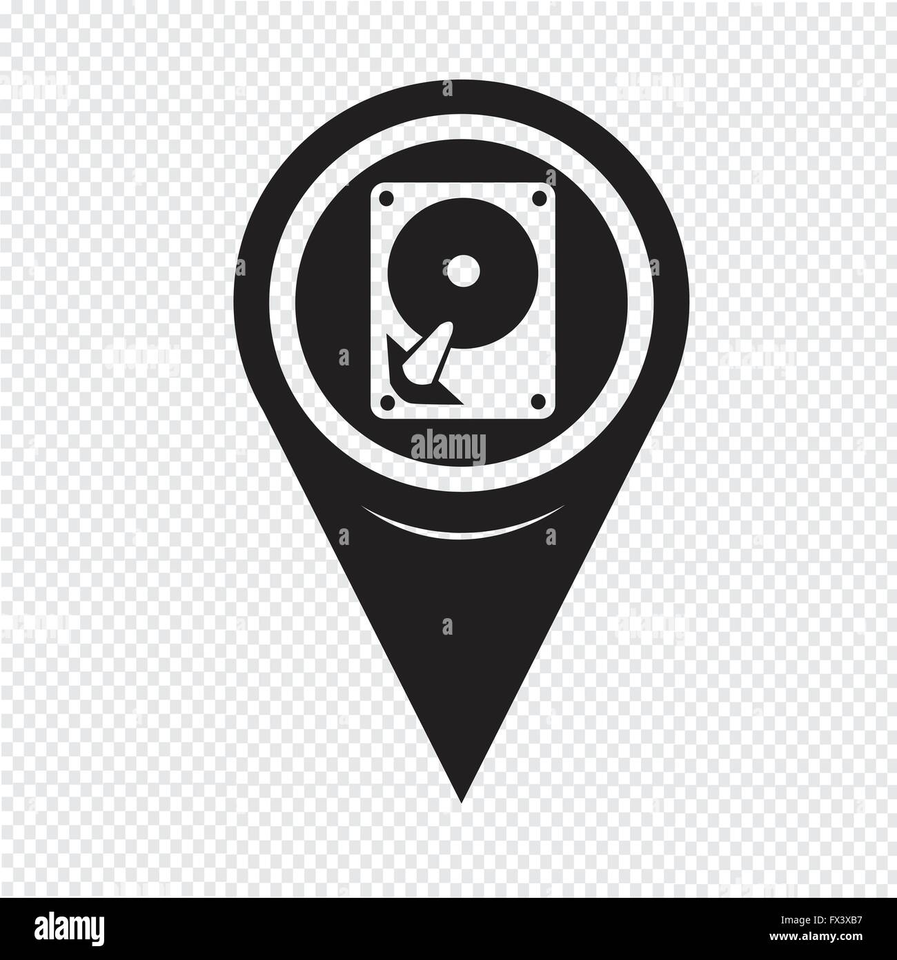 Map Pointer Hard disc icon Stock Vector Image & Art - Alamy