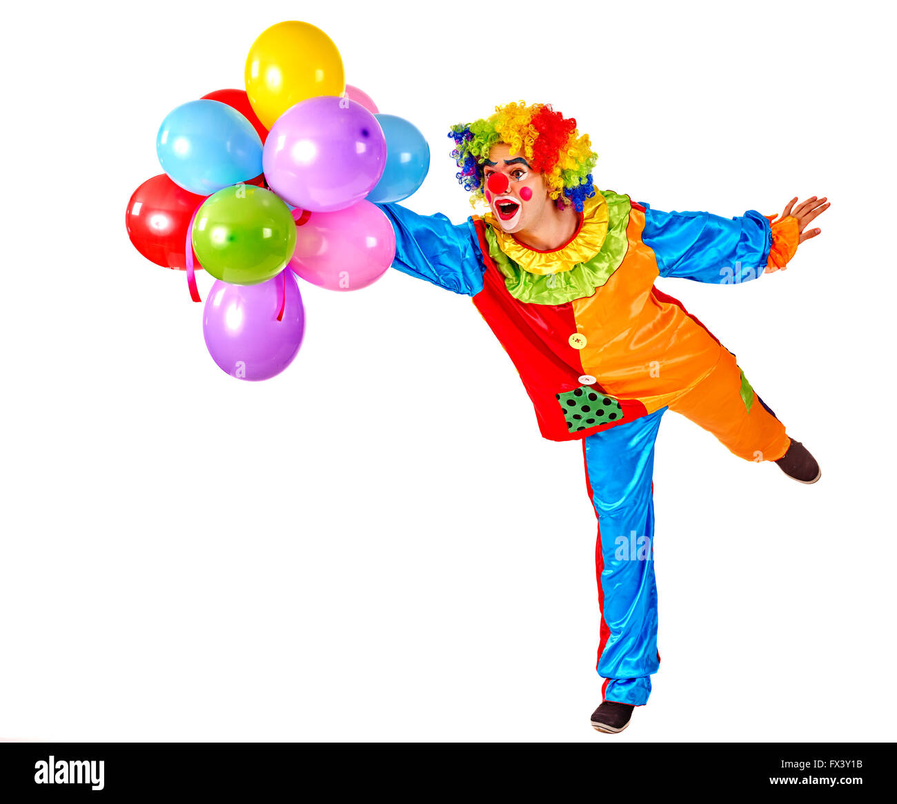 Happy birthday. Clown with balloons Stock Photo - Alamy