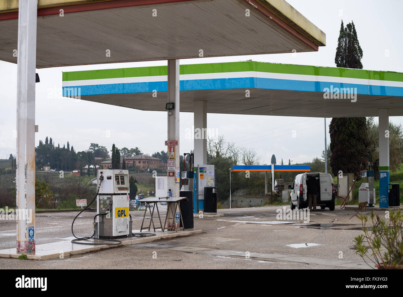 filling station, Italy Stock Photo Alamy