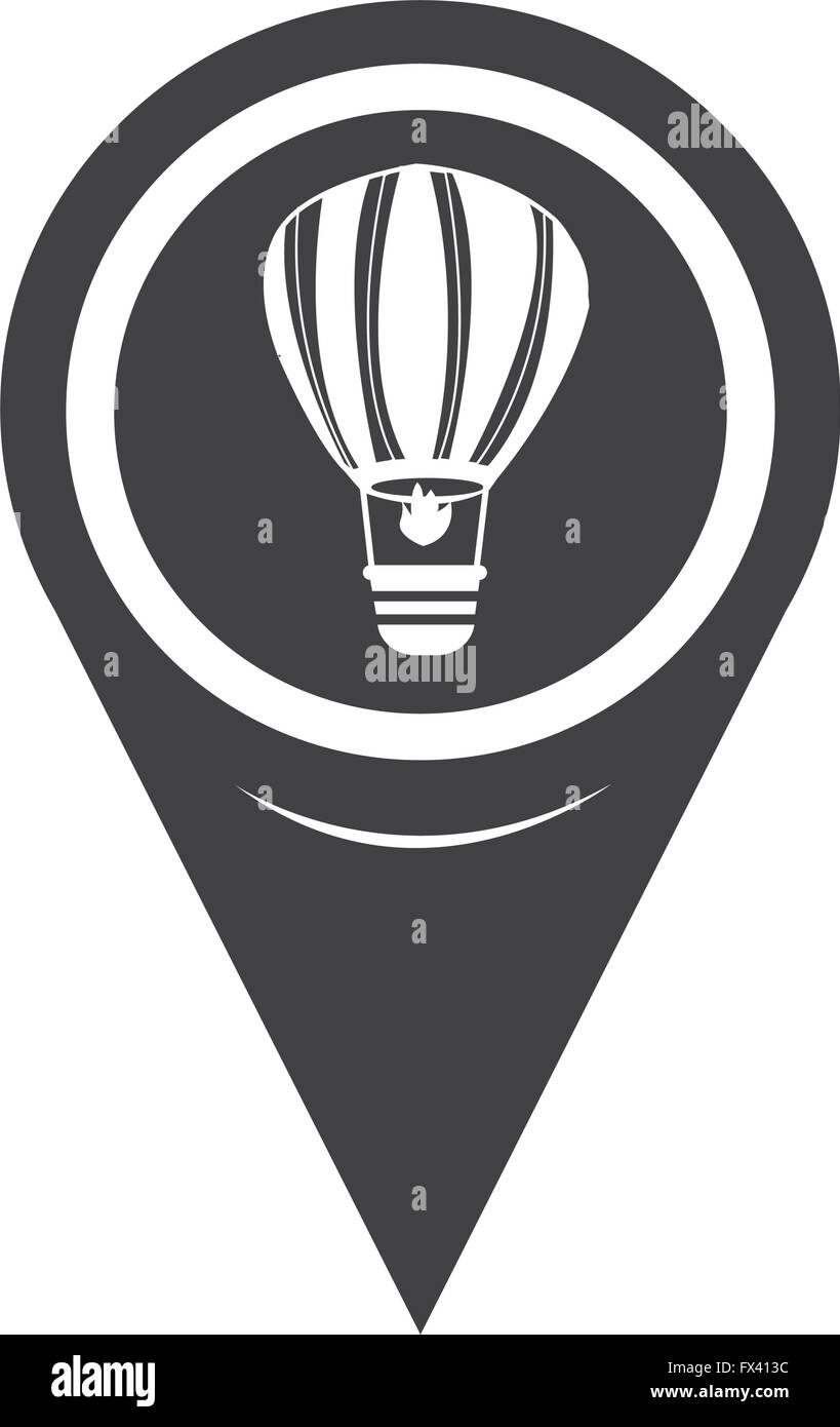 Map Pin Pointer Hot air balloon icon Stock Vector Image & Art - Alamy