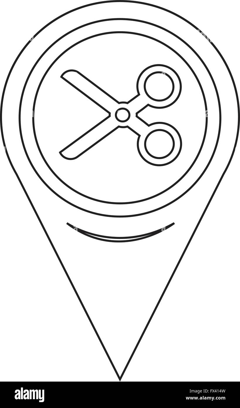 Map Pin Pointer Cut, scissors icon Stock Vector Image & Art - Alamy