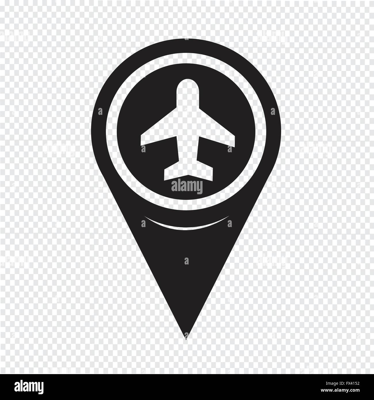 Map pin pointer air plane hi-res stock photography and images - Alamy