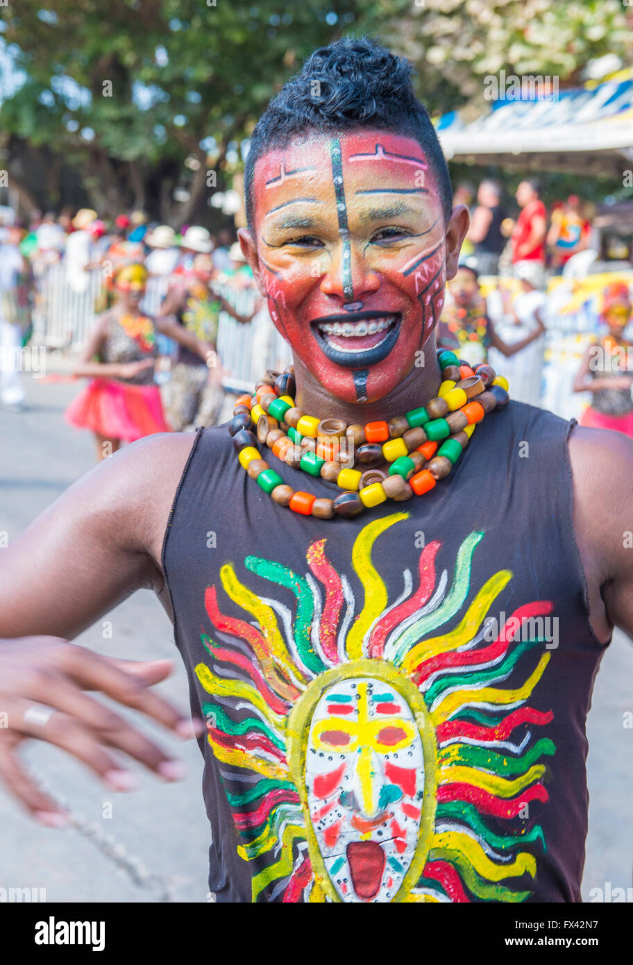 Participant in the Barranquilla Carnival in Barranquilla , Colombia ...