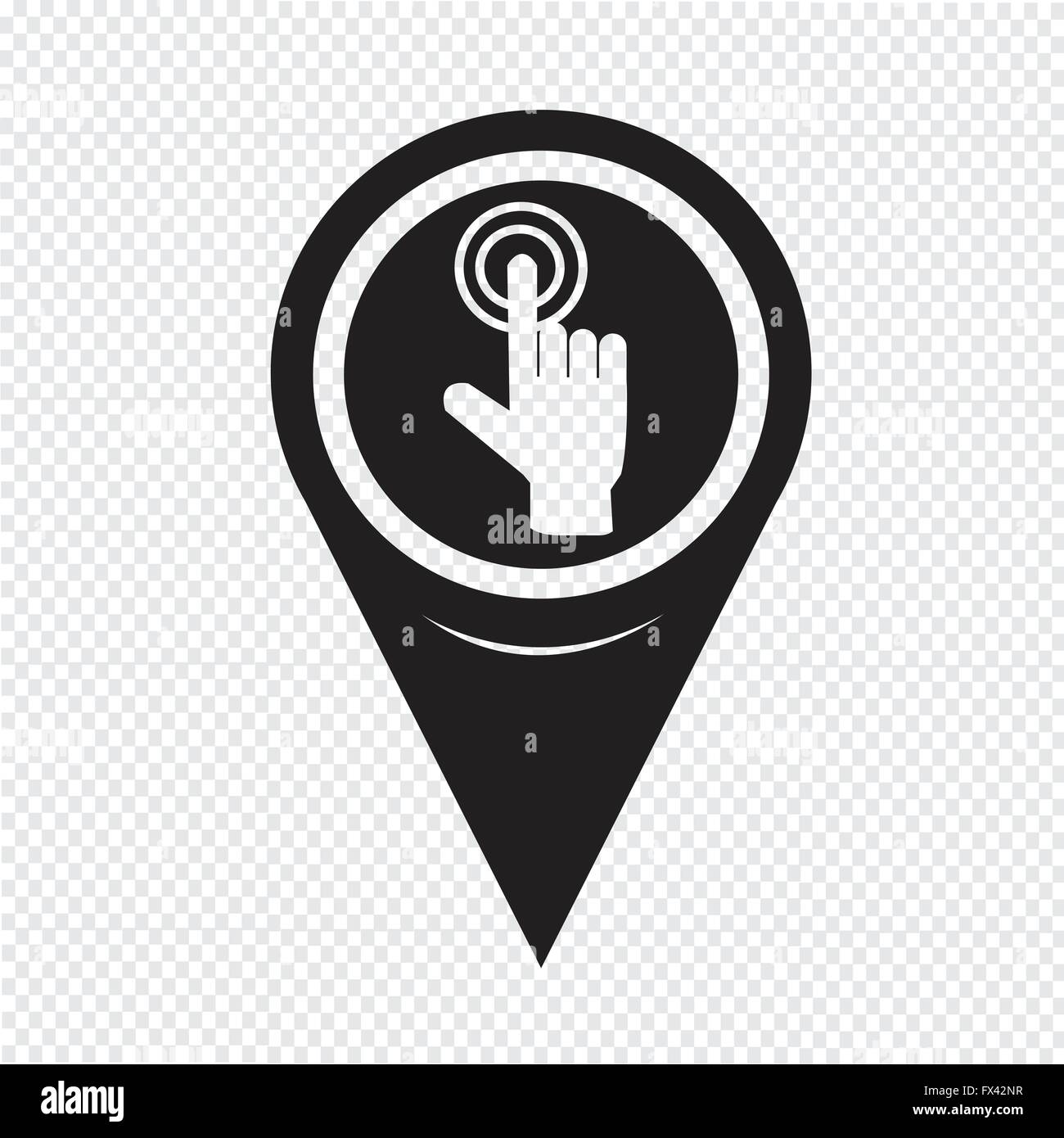 Map Pin Pointer hand click icon Stock Vector Image & Art - Alamy