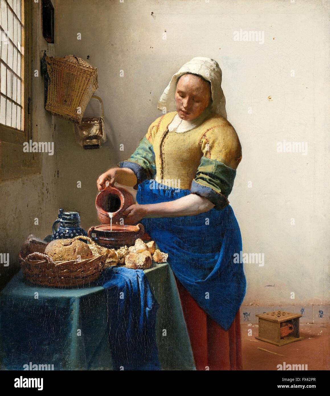 Johannes Vermeer,The Milkmaid Stock Photo
