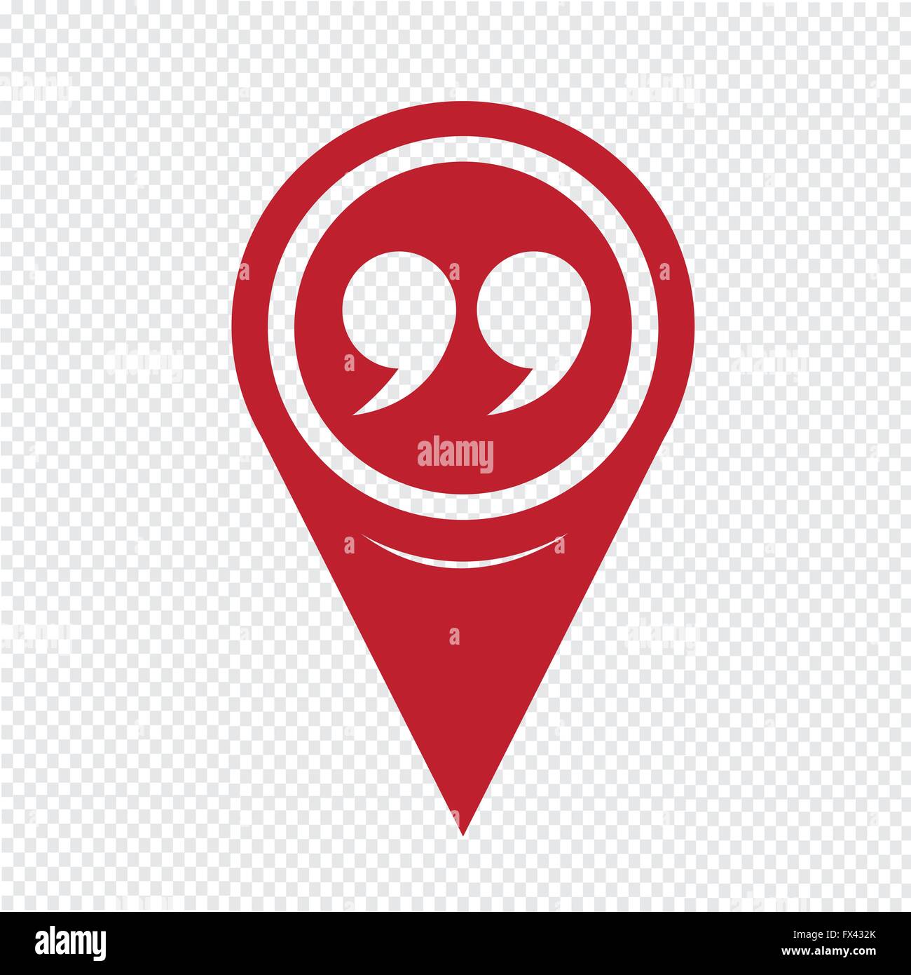 Map Pin Pointer Quotation mark symbol Icon Stock Vector Image & Art - Alamy