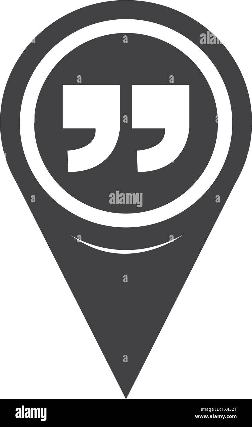 Map Pin Pointer Quotation mark symbol Icon Stock Vector Image & Art - Alamy