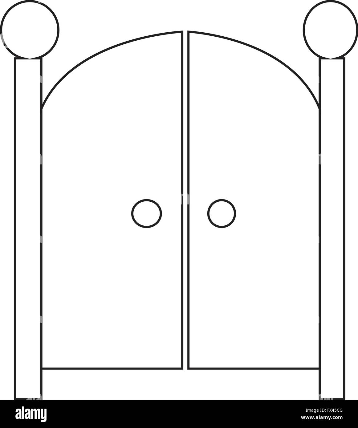 Front Gate Icon Illustration design Stock Vector