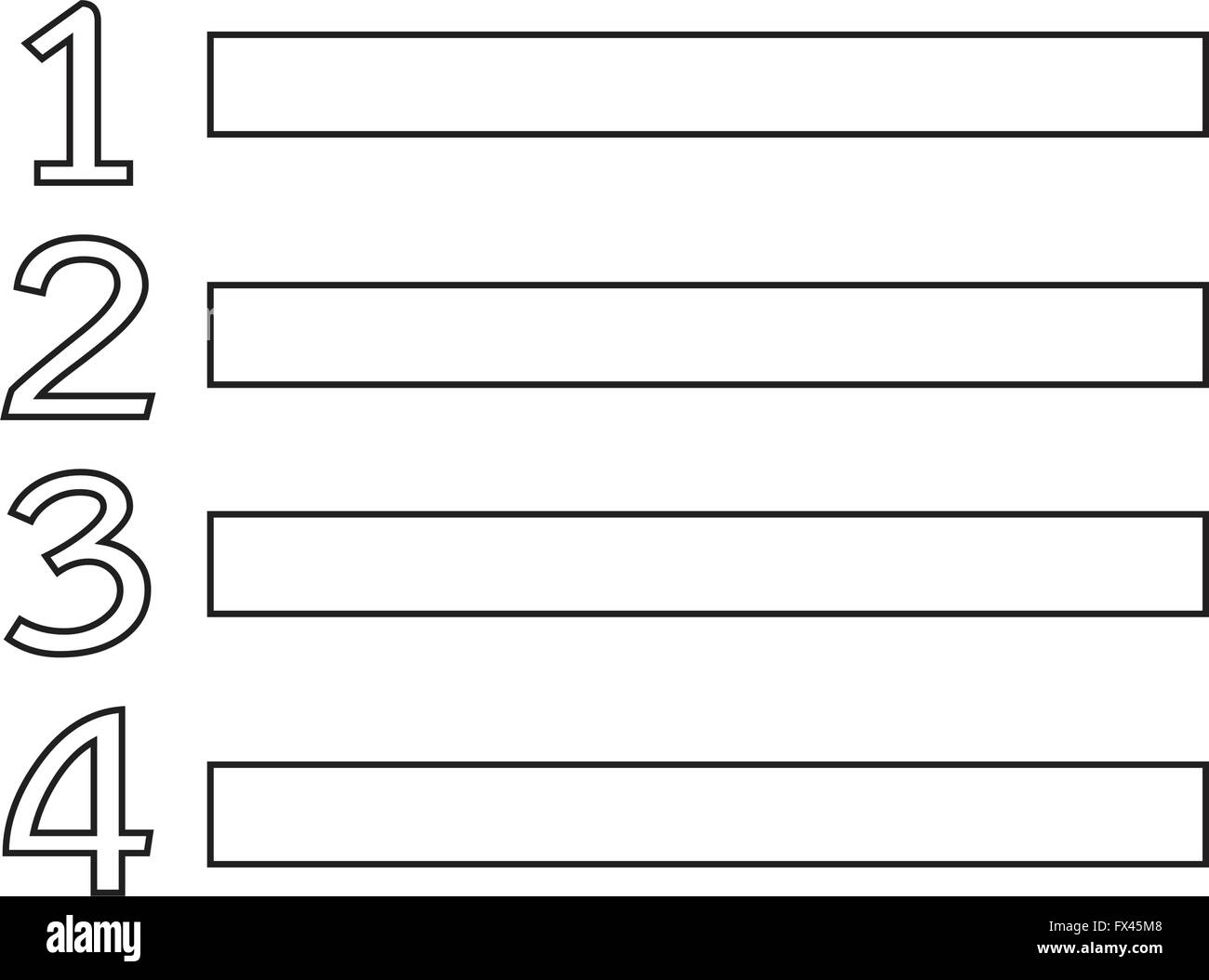 Numbered List icon Illustration symbol design Stock Vector