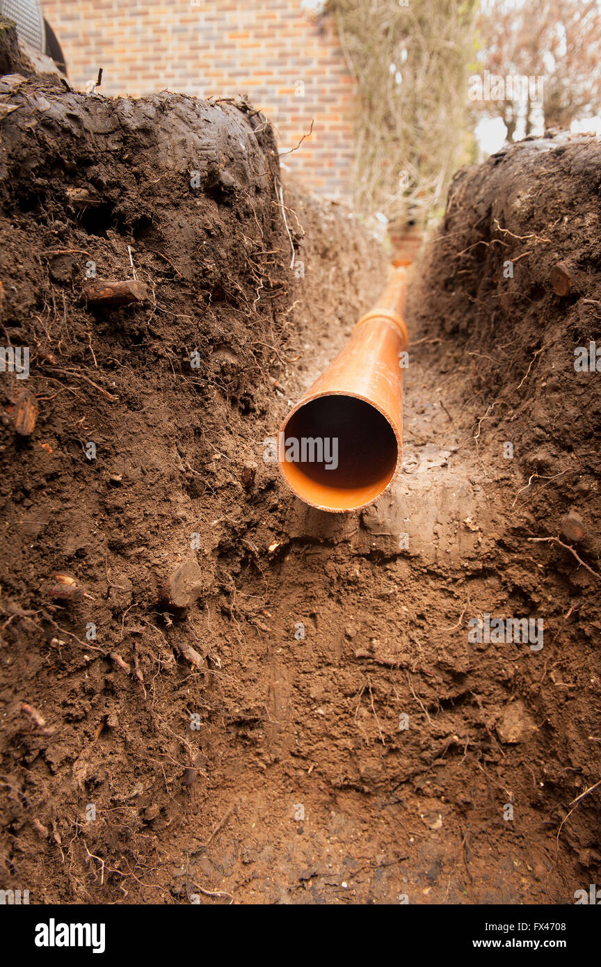 6m soil pipe run to comply with building regulations and soakaway for drainage in trench through 6m soil pipe run to comply with building regulations and soakaway for drainage in trench through