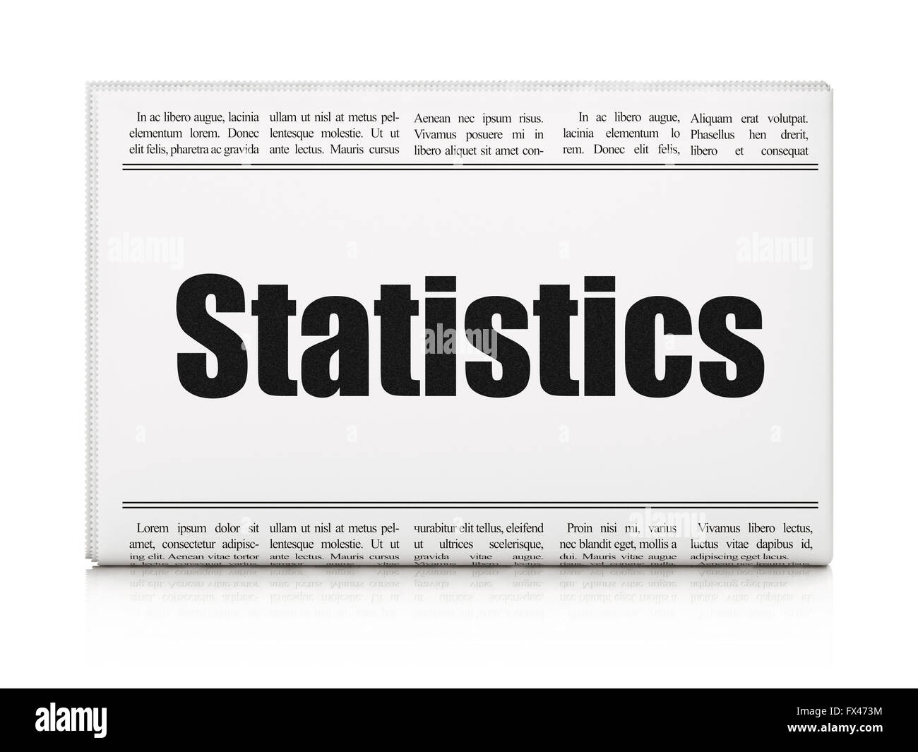 Business concept: newspaper headline Statistics Stock Photo - Alamy