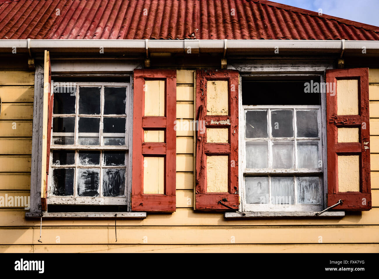 Shuttered windows, St. John's, Antigua Stock Photo Alamy