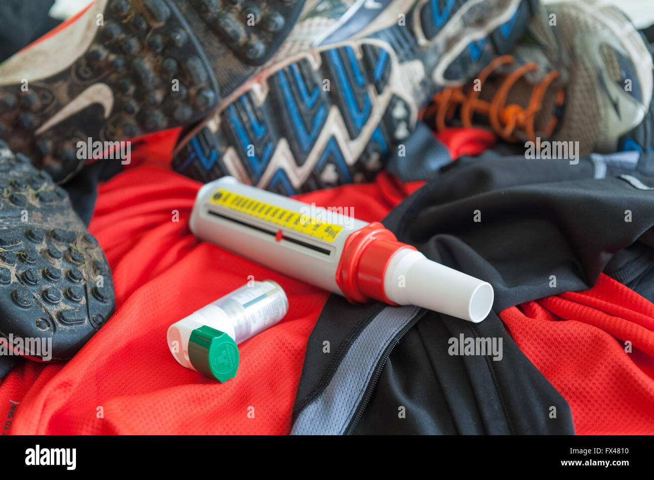 Sports induced asthma peak flow running shoes kit gear with breathing