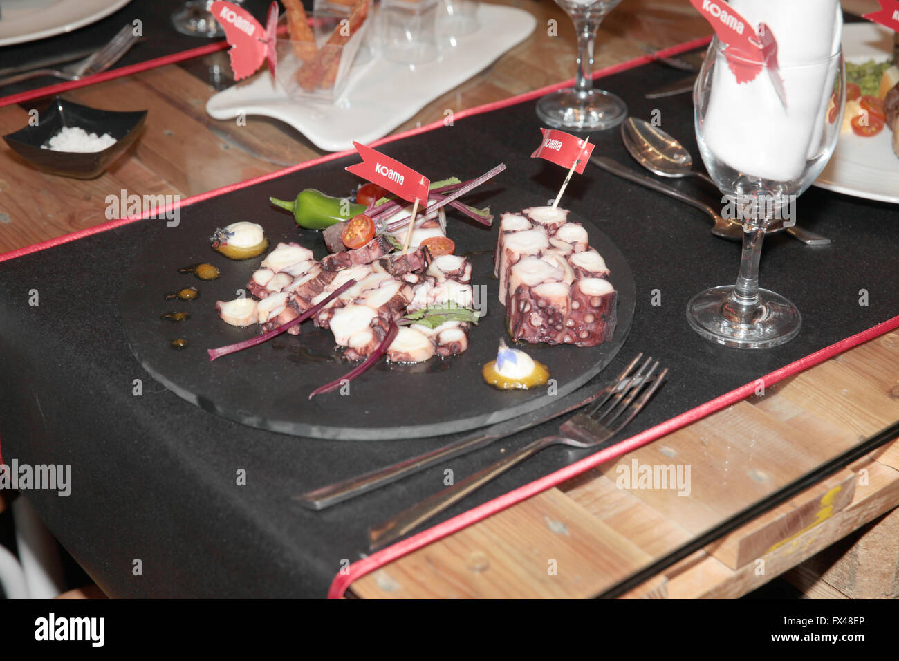 cooked meat dish presentation Stock Photo Alamy
