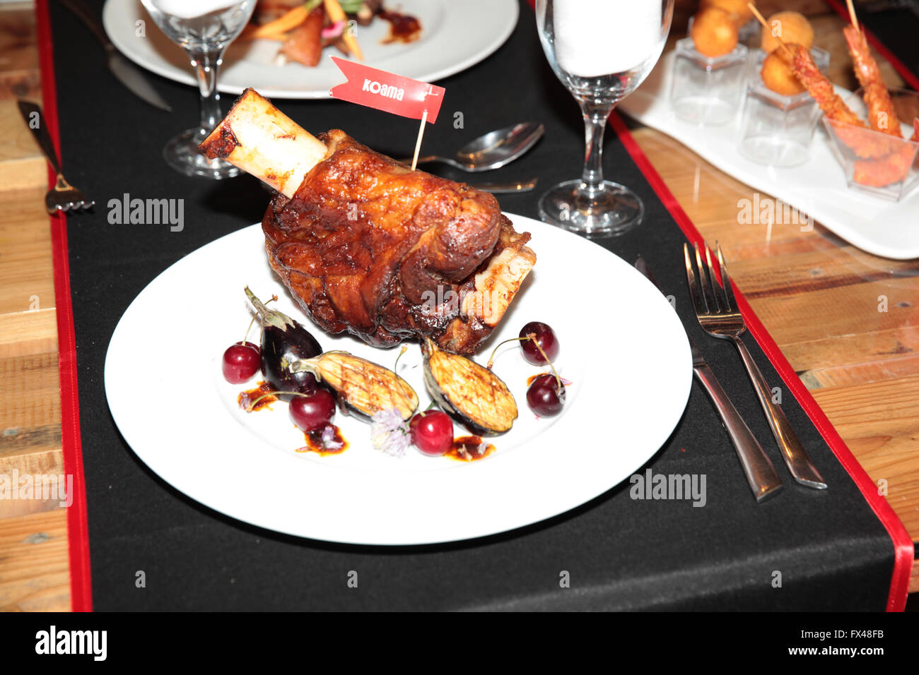 cooked meat dish presentation Stock Photo Alamy