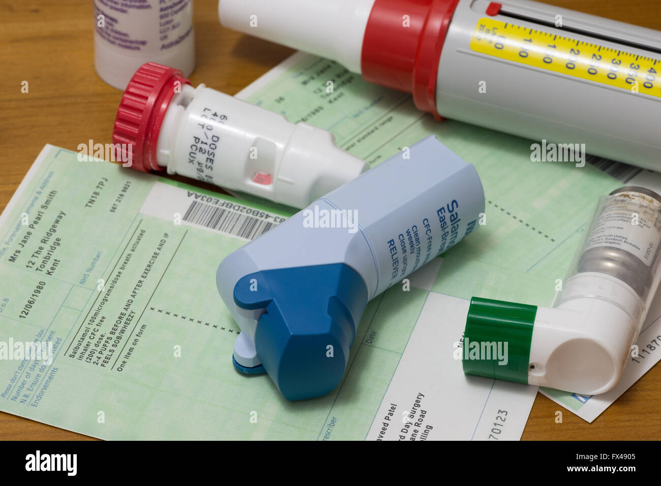 NHS prescription for peak air flow meter and asthma pump over