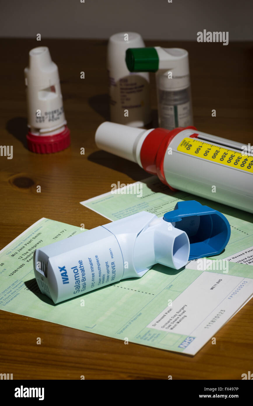 NHS prescription for peak air flow meter and asthma pump over Stock