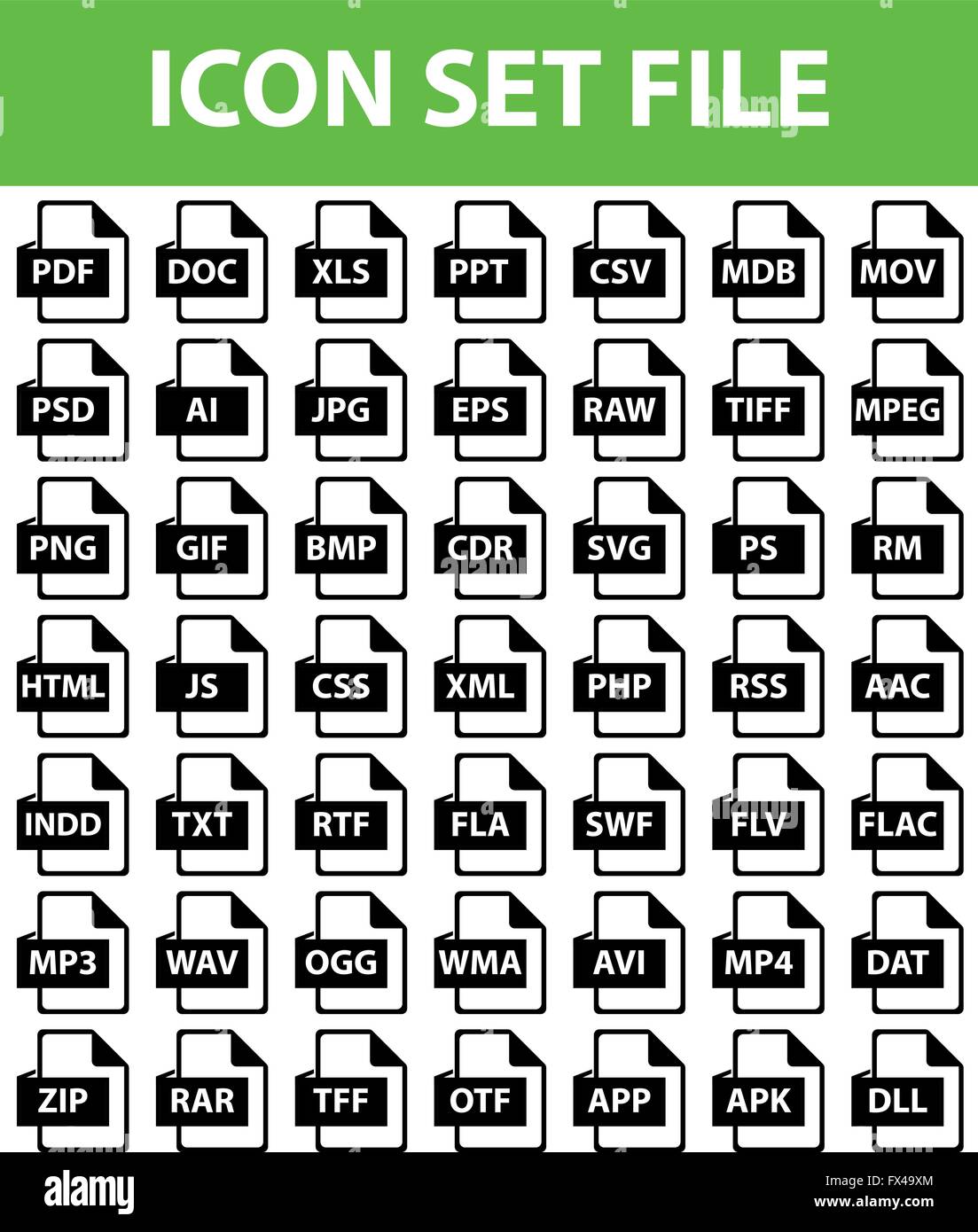 Icon Set Finances I with 49 icons for different purchase Stock Vector