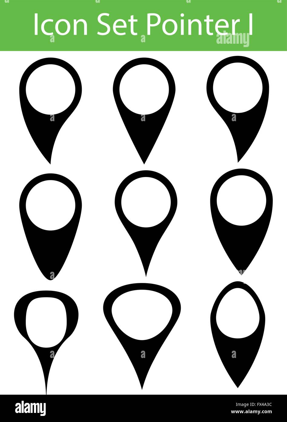 Icon Set Pointer I with 9 icons for different purchase Stock Vector ...