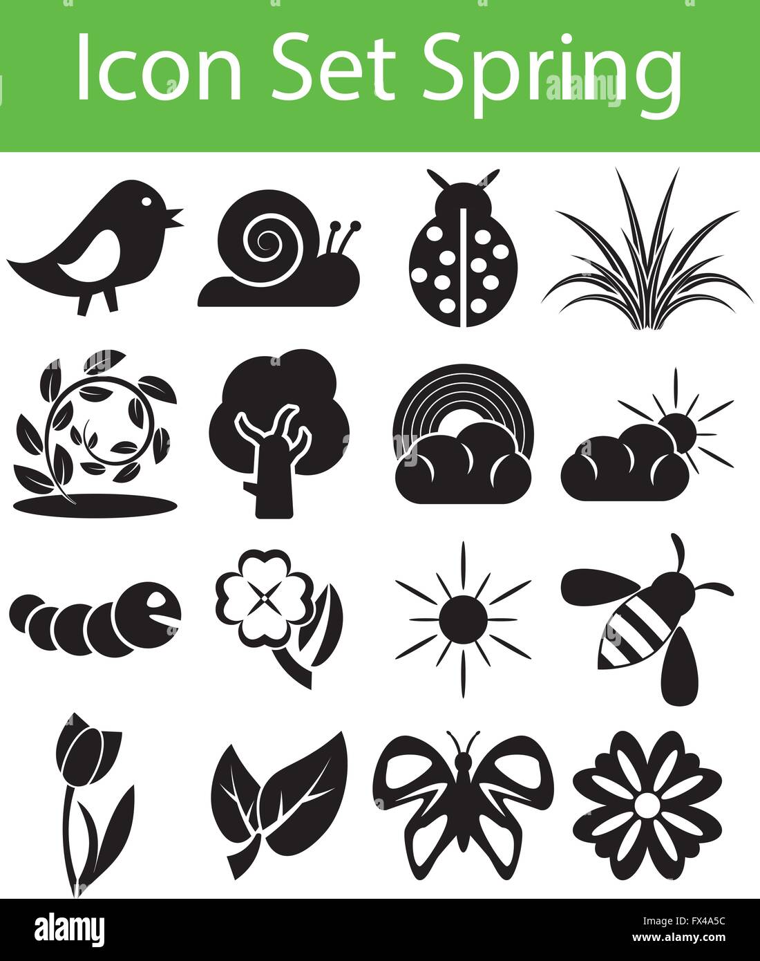 Icon Set Spring with 16 icons for the creative use in graphic design ...