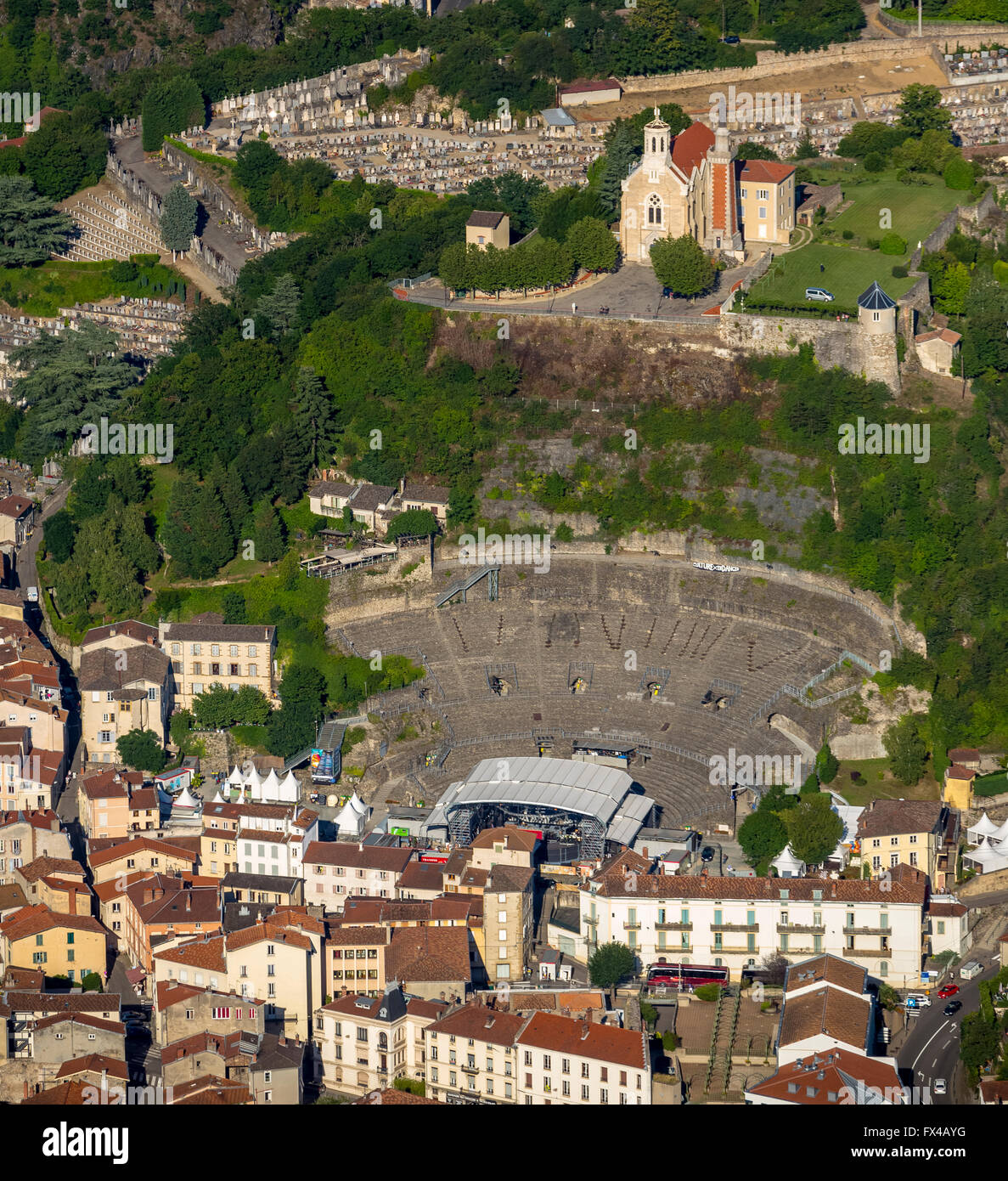 Aerial View Vienne Rhone Amphitheater Roman Theater Jazz Festival Jazz A Vienne City City Landscape Sainte Colombe France Stock Photo Alamy