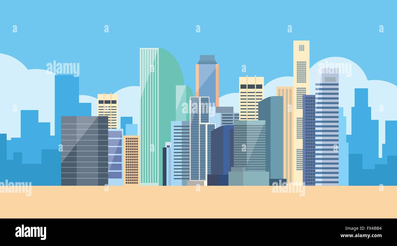 Big Modern City View Cityscape Skyline Stock Vector Image & Art - Alamy