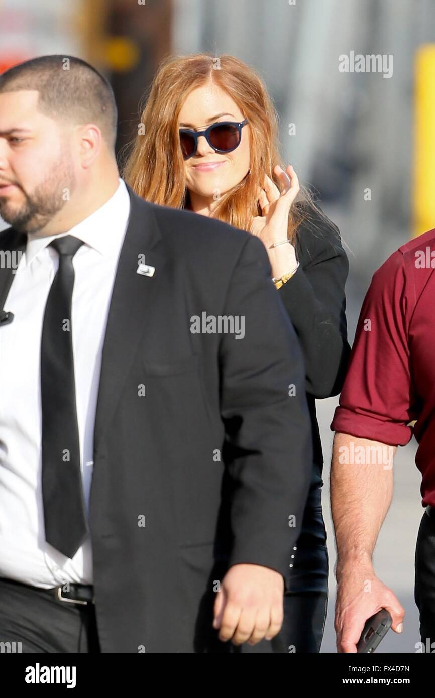 Isla Fisher seen arriving at the ABC studios for 'Jimmy Kimmel Live