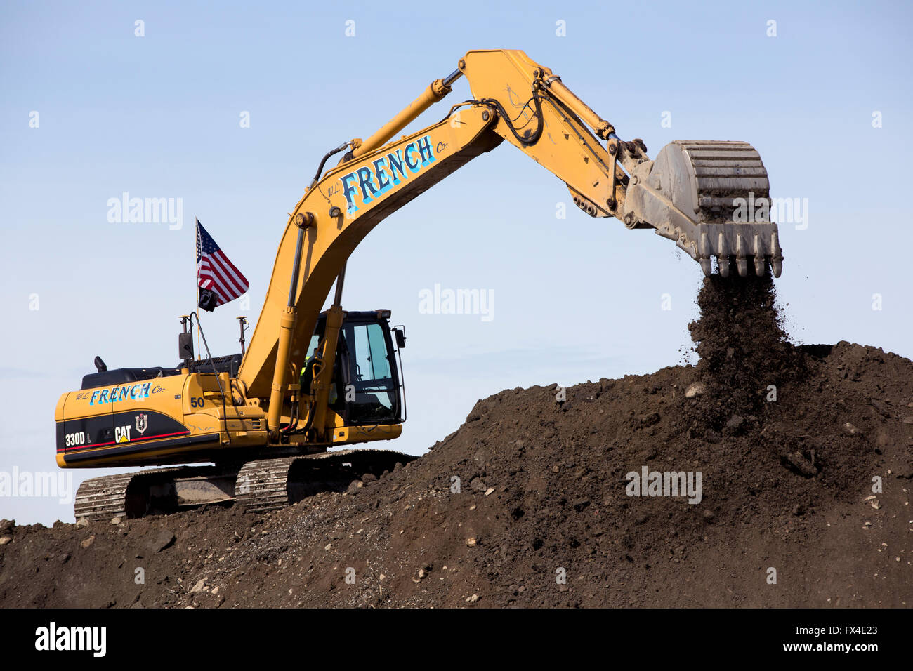 Heavy construction equipment, Boston, Massachusetts, USA Stock Photo