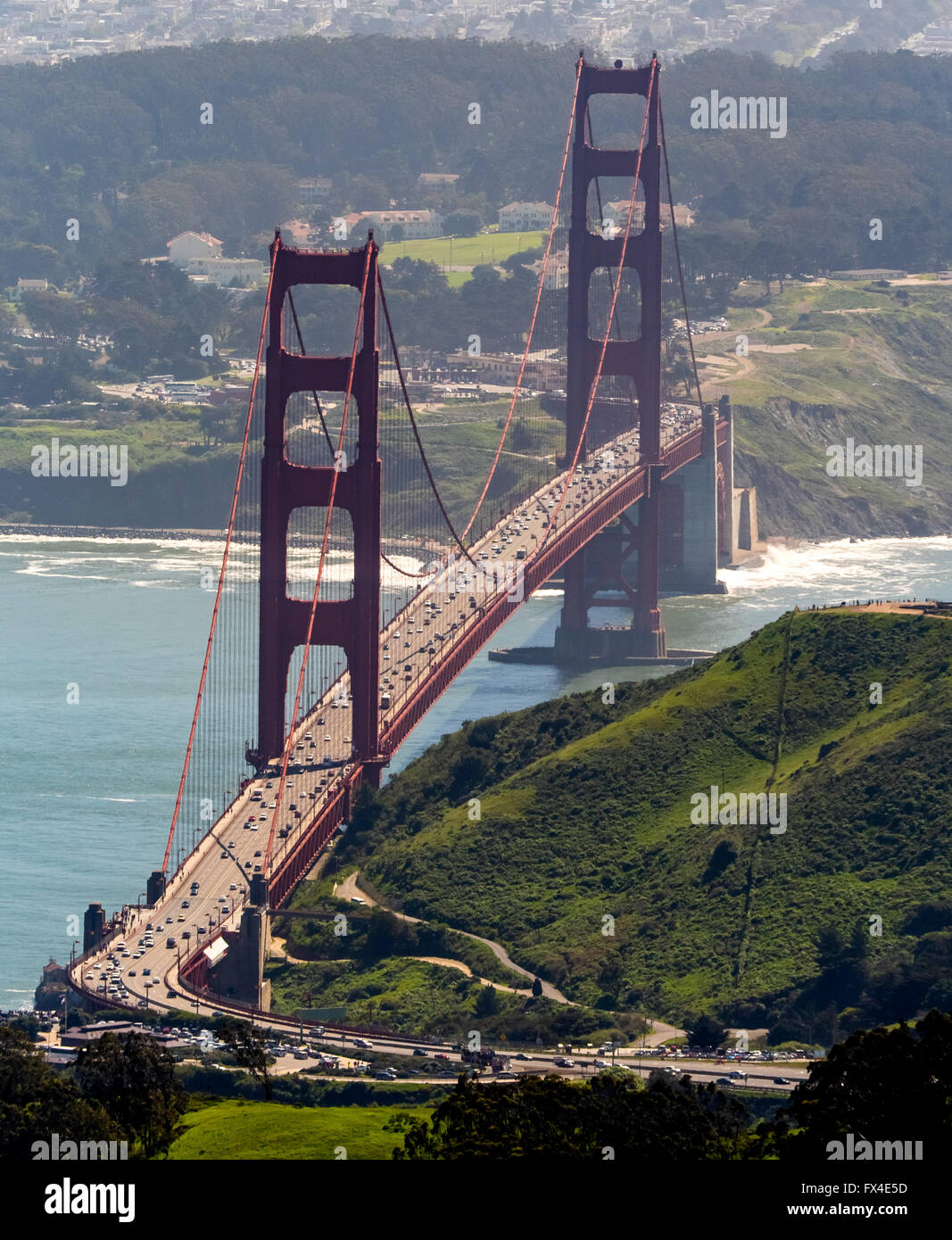 Aerial View Golden Gate Bridge From The North San Francisco San