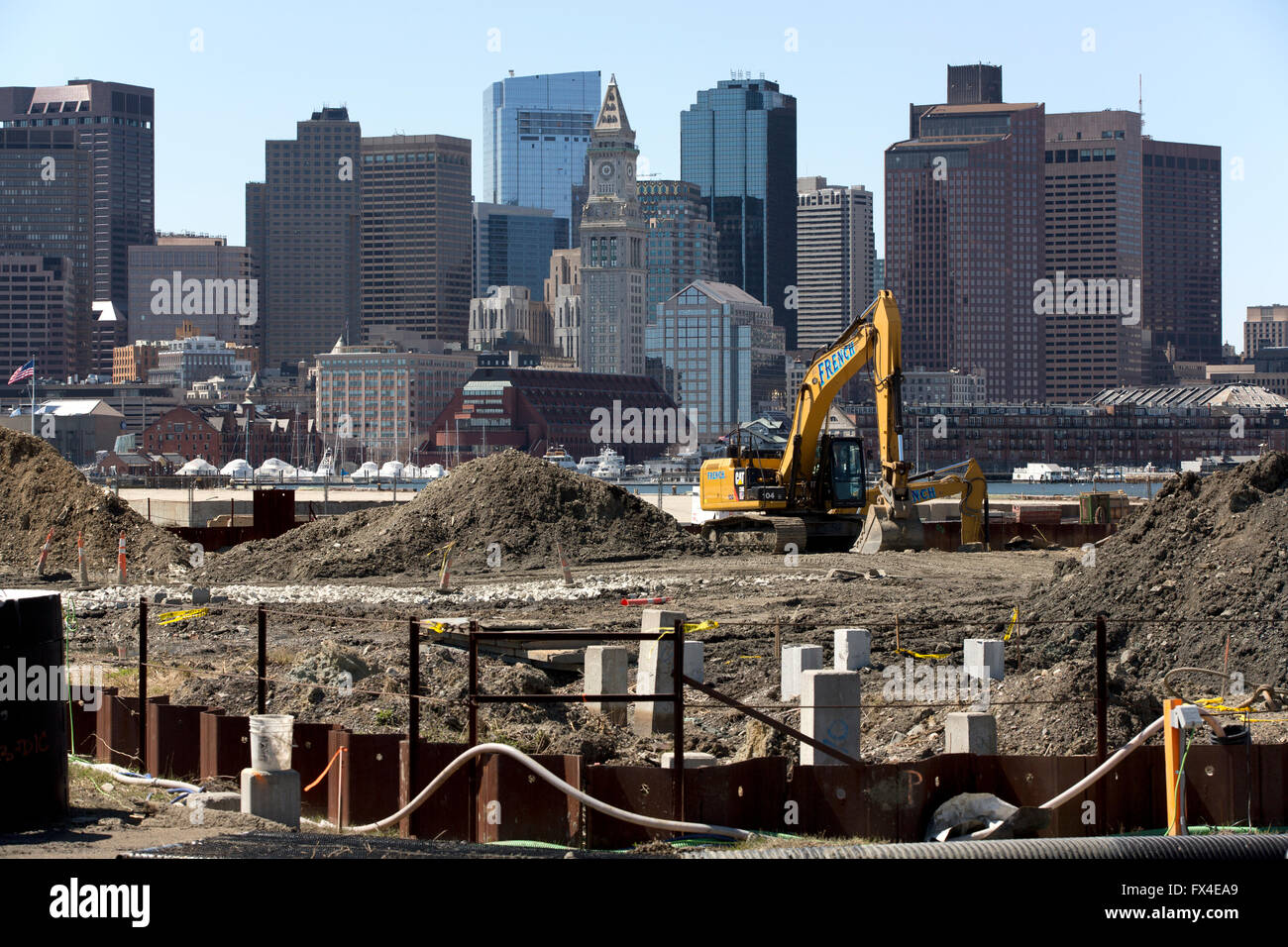Housing construction site known as Portside at East Pier, East Boston, Massachusetts, USA Stock Photo