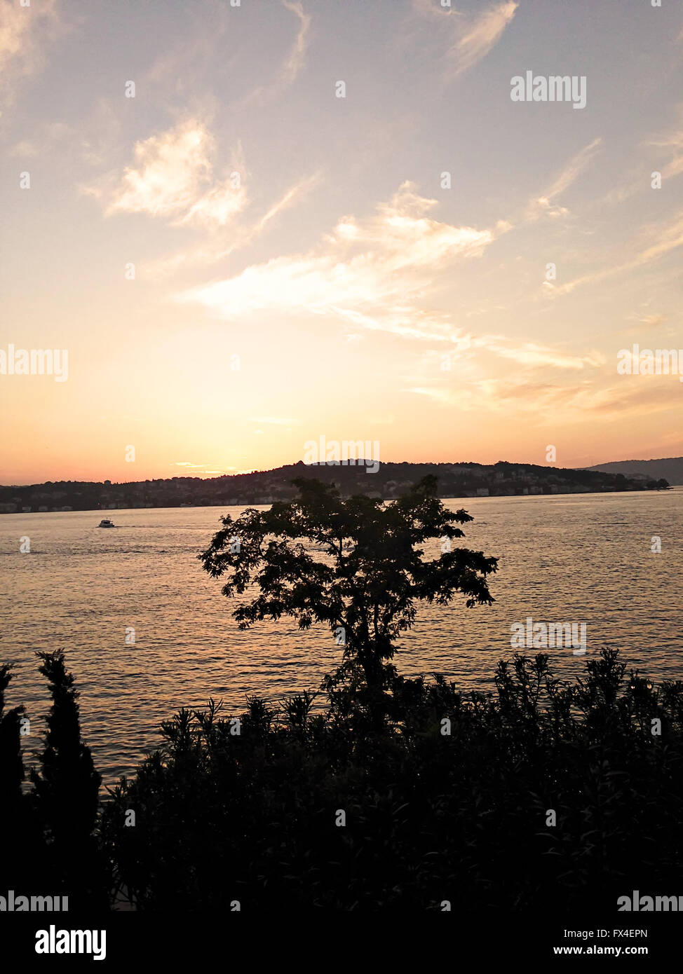 Sunset over Bosphorus Stock Photo