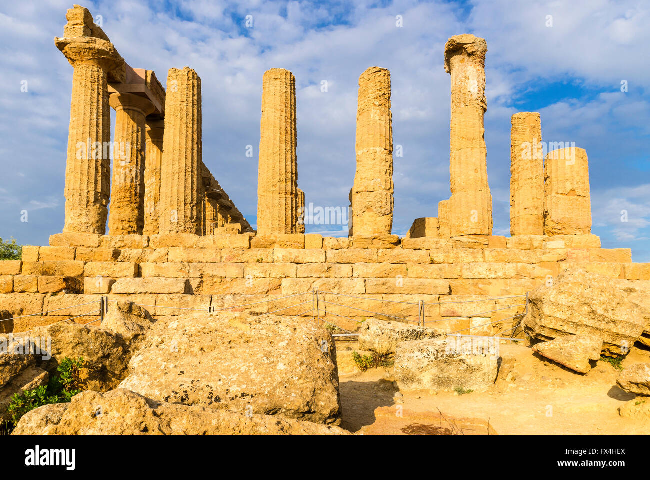 Temple of Juno or Juno Lacinia temple, Tempio Giunone, antiquity, Valley of the Temples, Valle dei Templi, Agrigento, Sicily Stock Photo