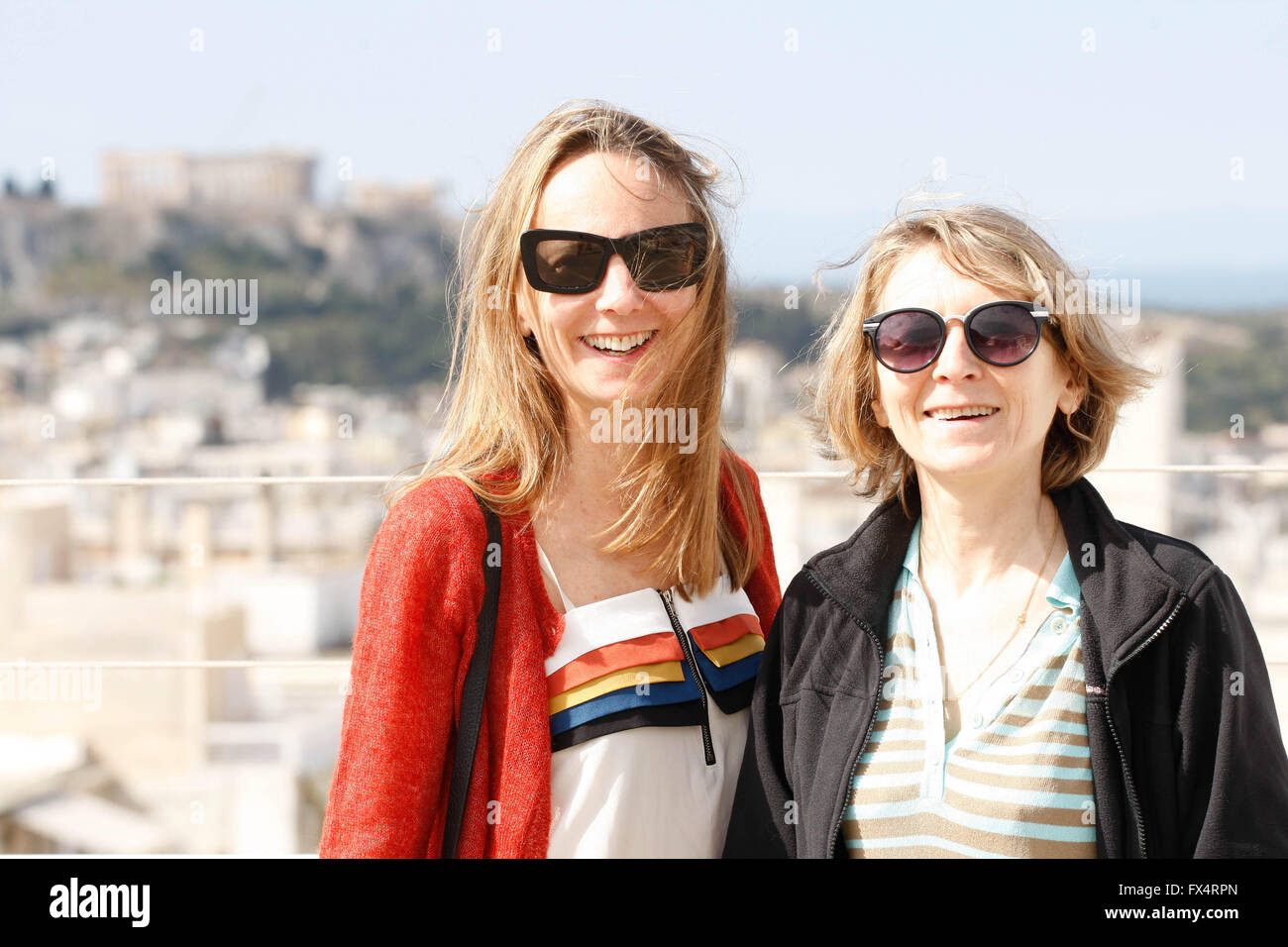 Athens, Greece. 11th Apr, 2016. French Directors Delphine(L) and Muriel Coulin pose for the photographers at the French Instirute during the 17th French Film Festival. © Aristidis Vafeiadakis/ZUMA Wire/Alamy Live News Stock Photo