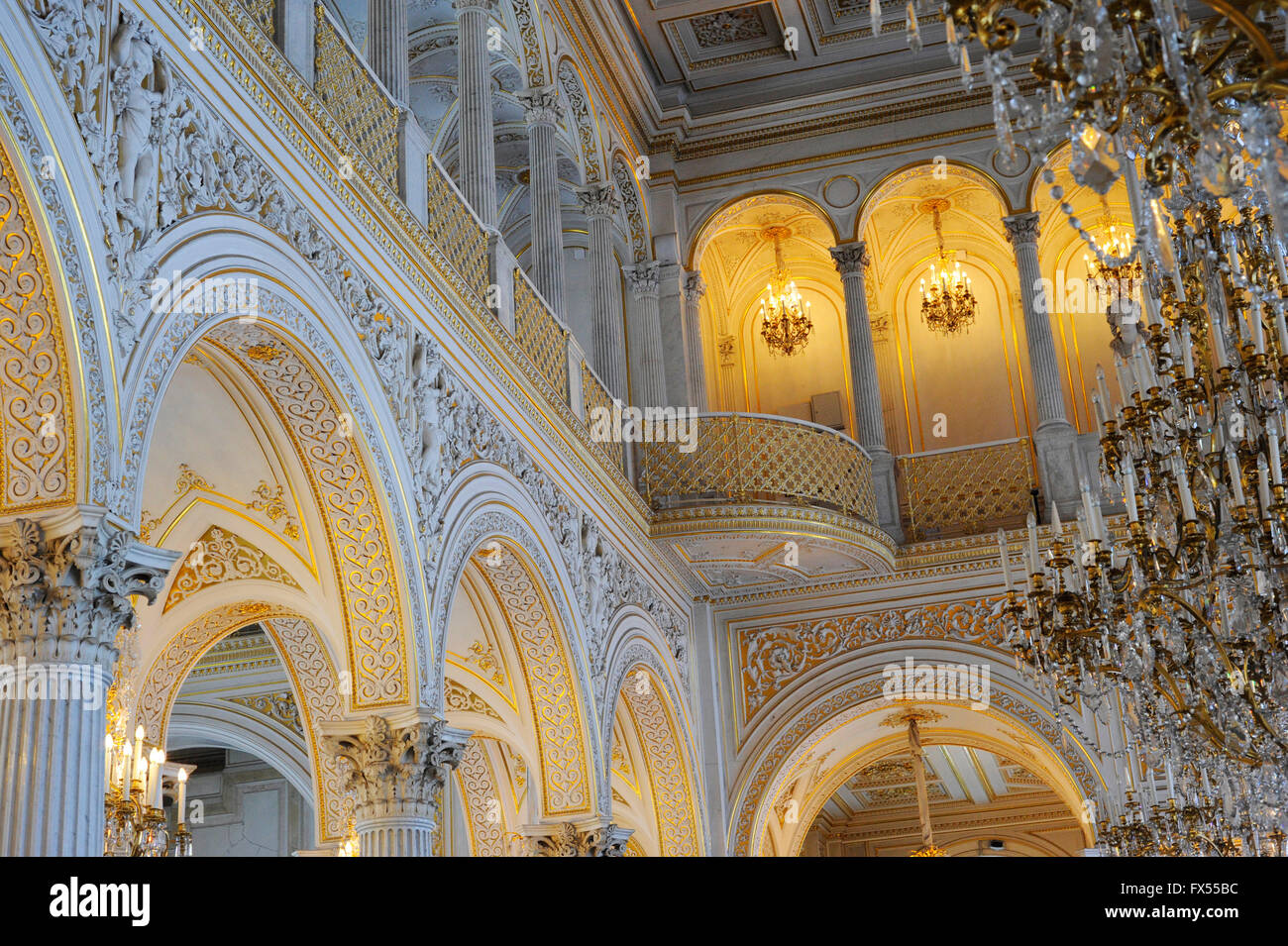 The State Hermitage Museum. The Pavilion Hall. Interior. Detail. Saint Petersburg. Russia Stock