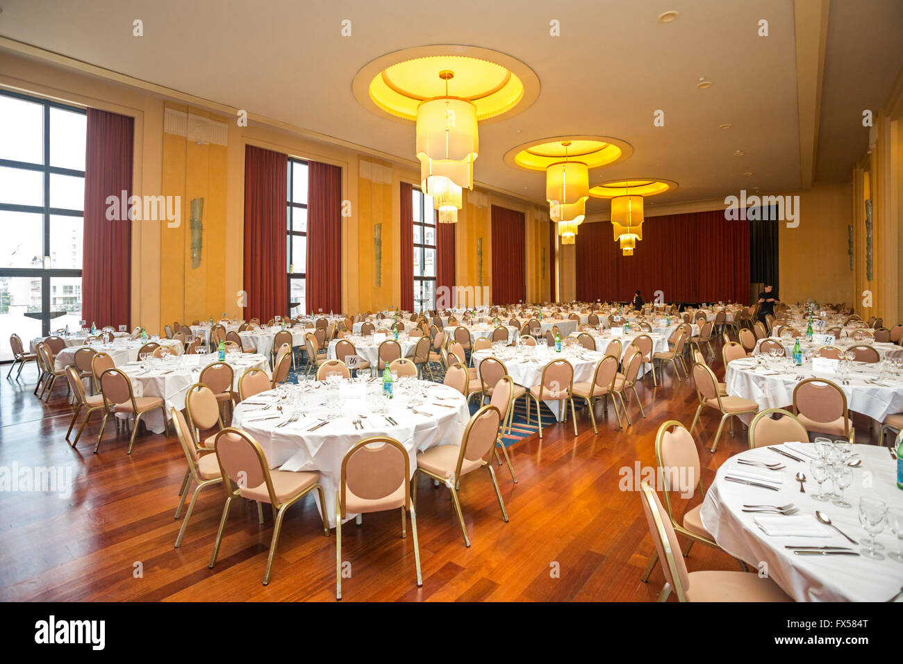 Before a reception in the ambassador function room of the Biarritz municipal casino (Atlantic Pyrenees - France). Art Deco style Stock Photo